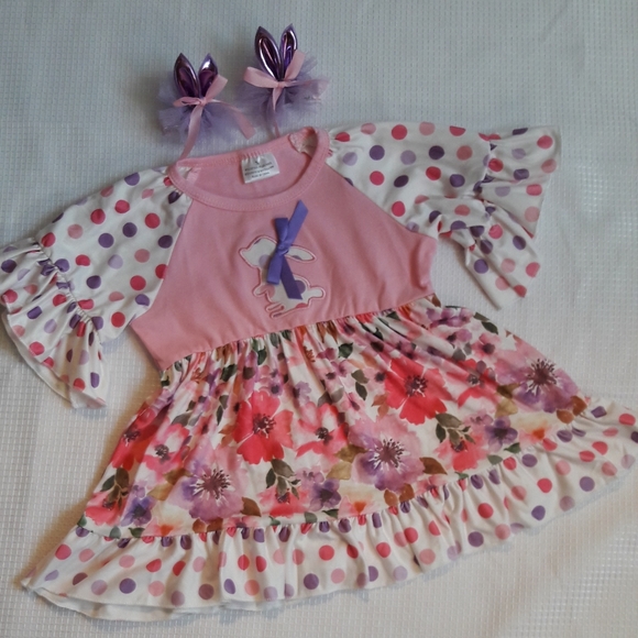 Pink girls pant dress outfit Size 2T to 7 - Picture 3 of 9